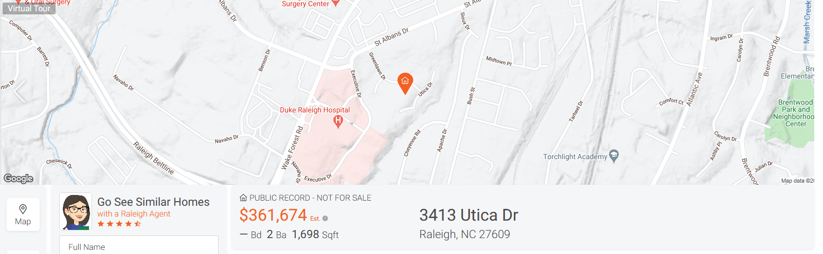 3413 Utica Drive Raleigh NC 27609 For Sale by  Owner  